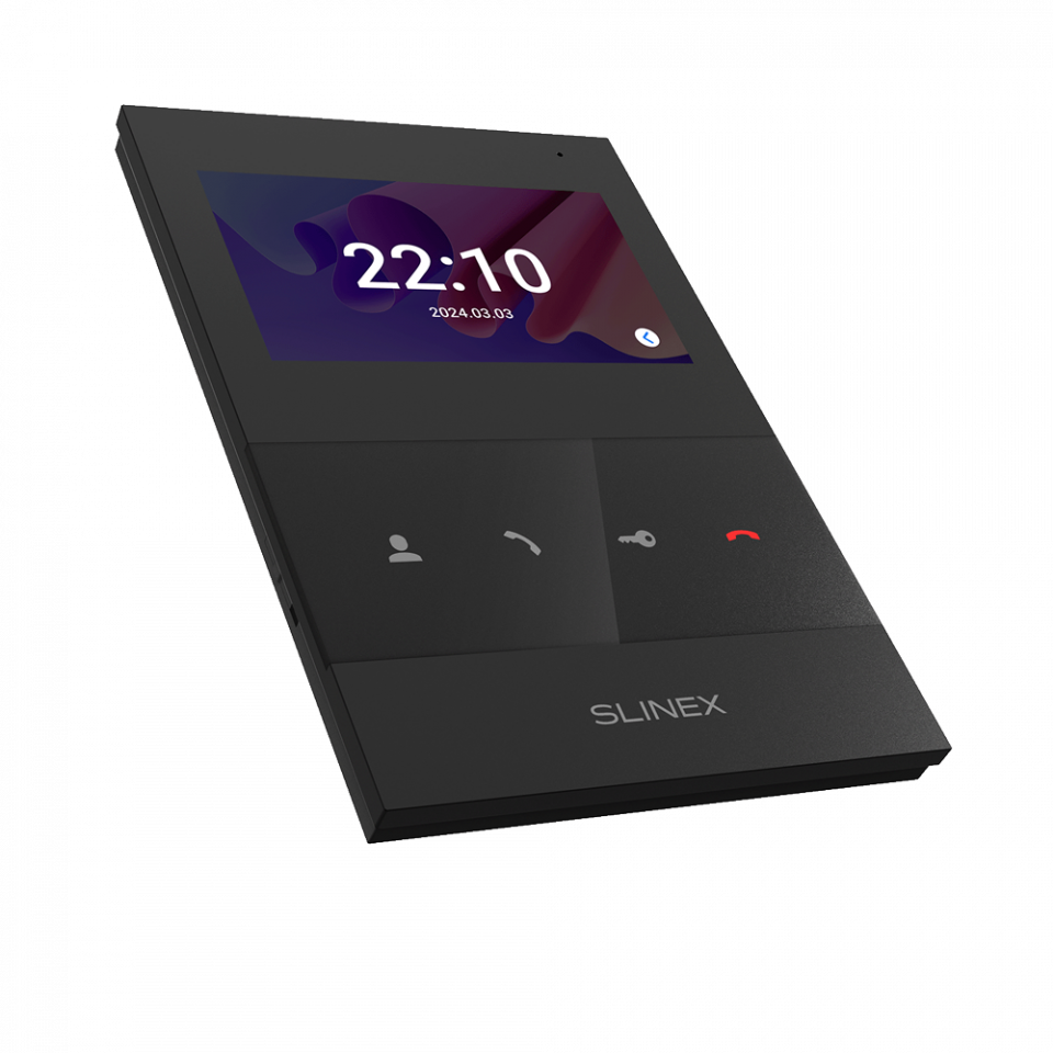 Slinex SQ-04M intercom with high-resolution widescreen LCD display and built-in memory