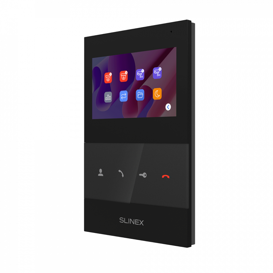 Slinex SQ-04M intercom with high-resolution widescreen LCD display and built-in memory